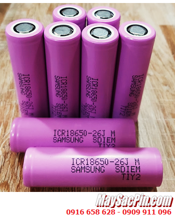 Samsung ICR18650-26JM; Pin sạc 3.7v 18650 Samsung ICR18650-26JM 2600mAh chính hãng